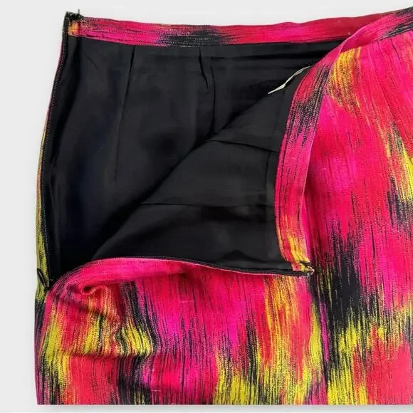 Michael Kors Collection Printed Shantung Silk Blend Pencil Skirt 2 - Picture 6 of 12